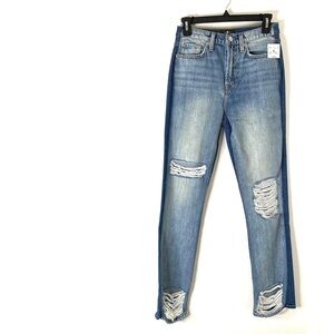 7 For All Mankind Two-Tone Ripped Jeans NWT Five-Pocket Stretch